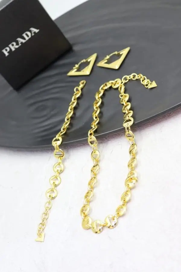 Prada Jewelry | Eternal Gold Triangle Jewelry Set Silver