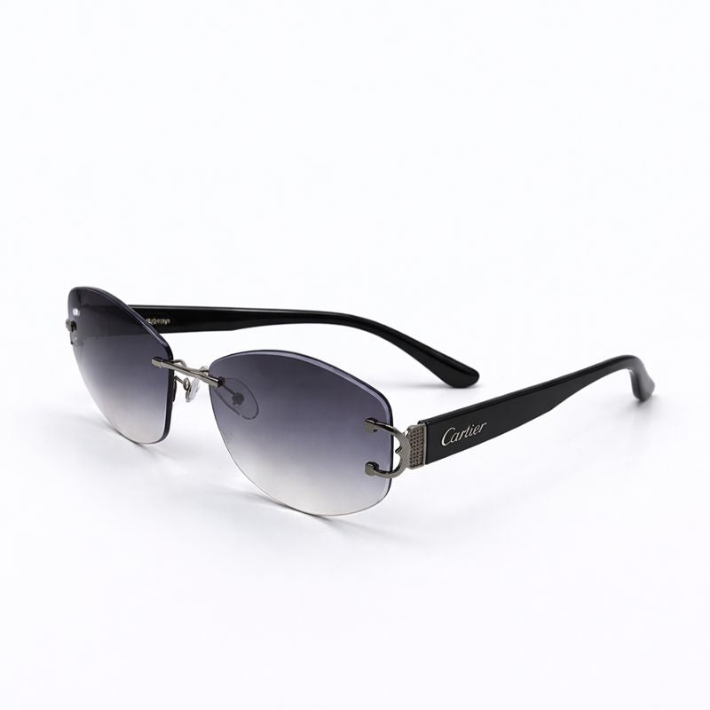 Cartier | Slim Black Aviator Sunglasses