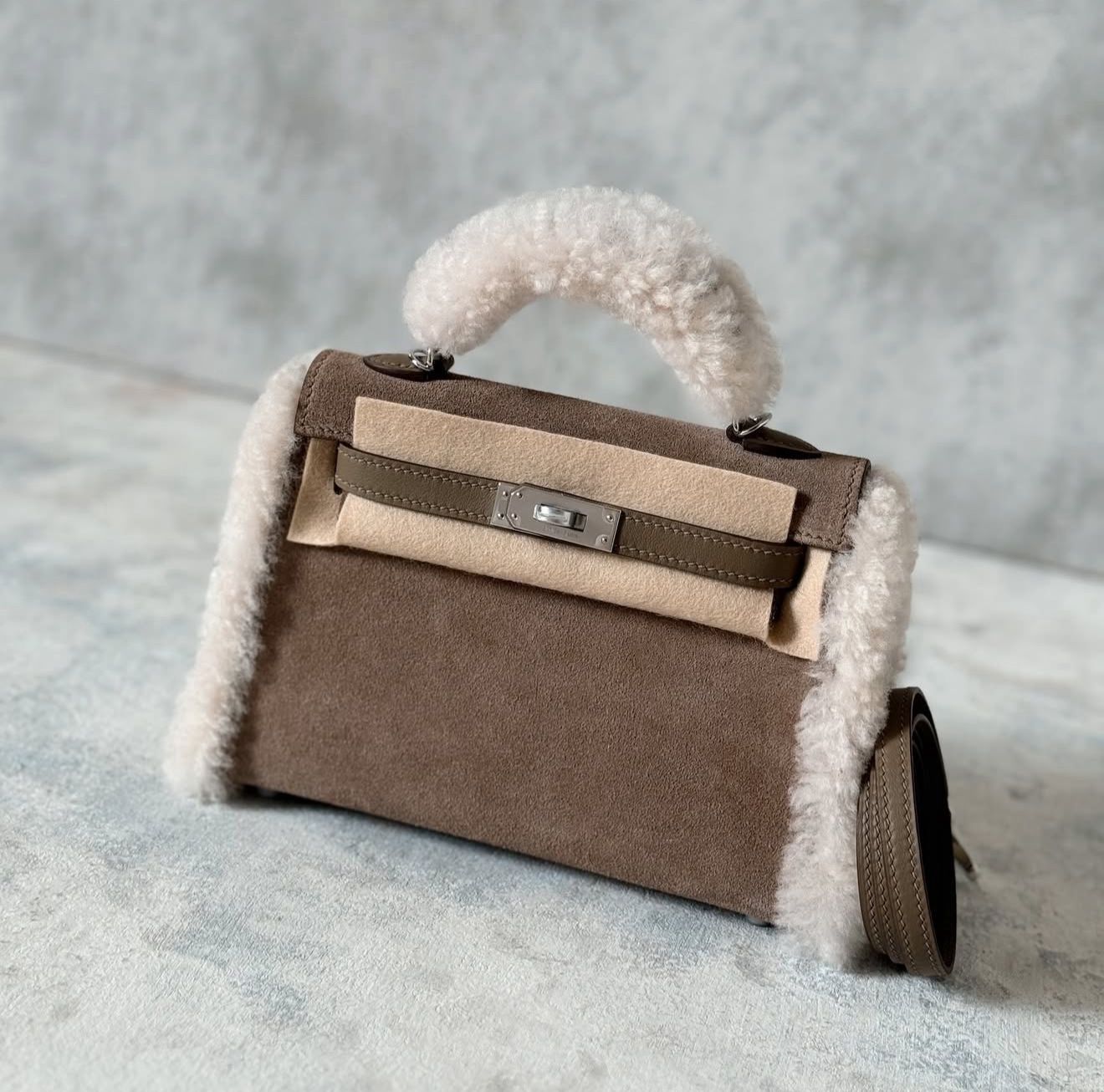 Hermès Bag | Mini Kelly II 20 Teddy Gris Caillou
