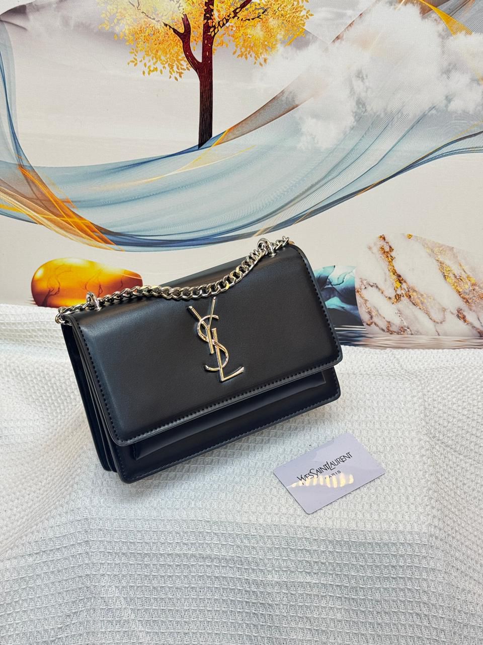 YSL Bag | Sunset Medium Black Smooth Leather