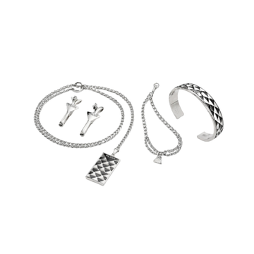 Prada Jewelry | Set Silver Black White Enamel
