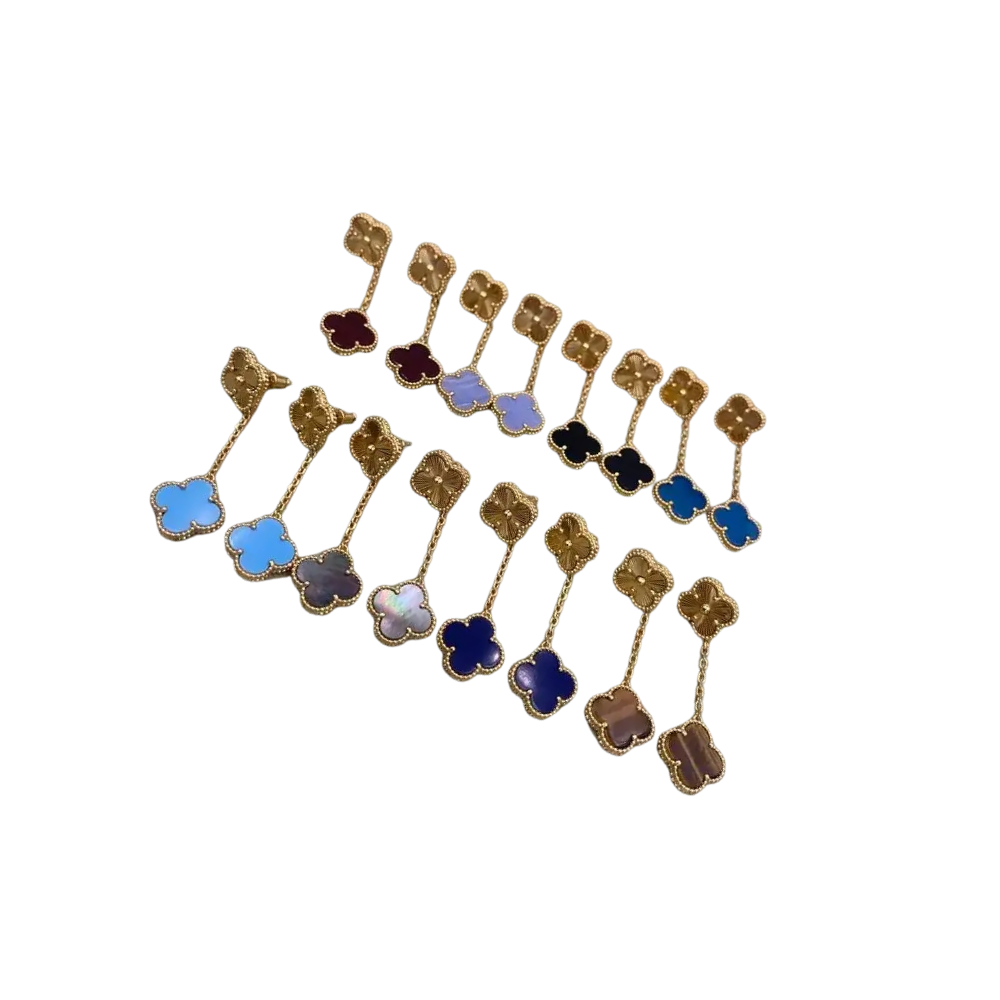 Van Cleef & Arpels Jewelry | Alhambra Dangle Earrings Collection Gold
