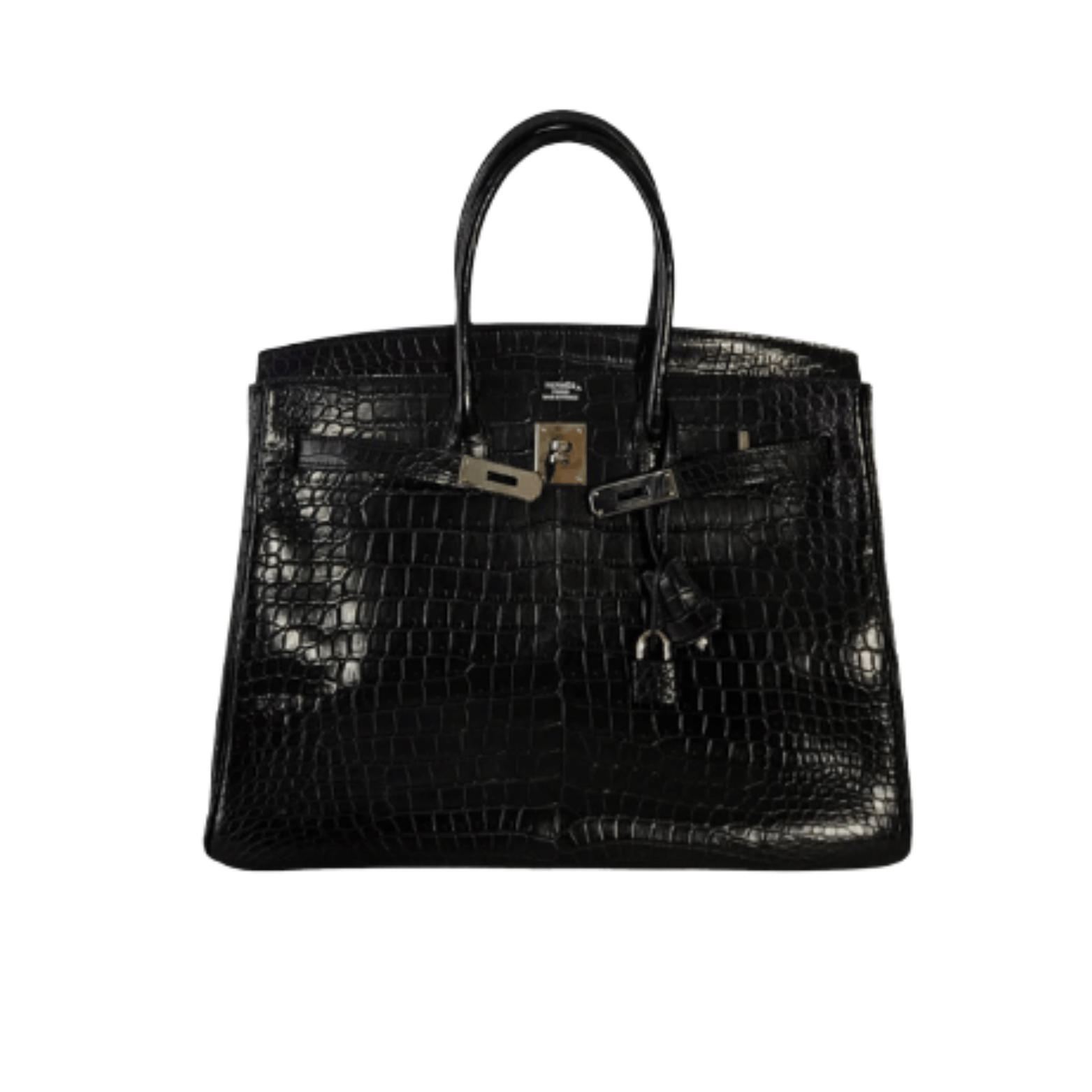 Hermès Bag | Birkin Handbag Made From Shiny Black Crocodile Skin.